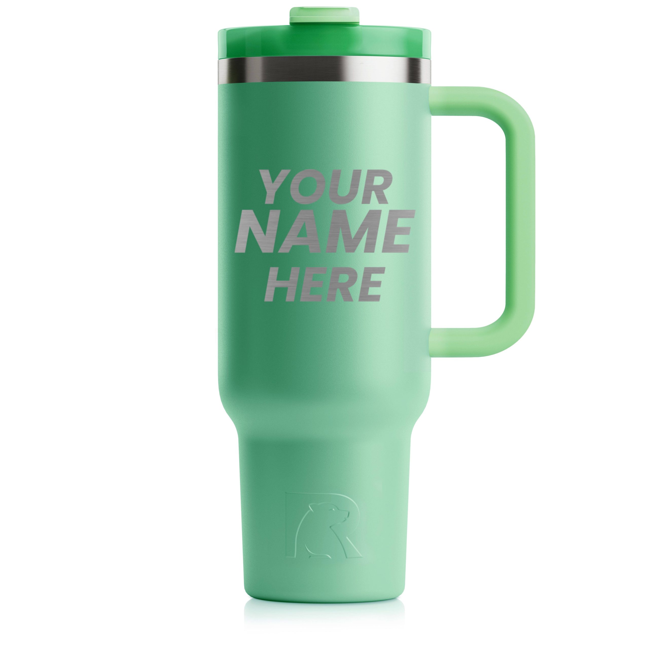 920e6763338ad570c4a5b277705e0ec25af79568afa0c9fef4afcdf65e2f1b0c.jpg RTIC 40 oz Road Trip Tumbler Double-Walled Insulated Stainless Steel Portable Travel Coffee Mug Cup with Lid, Handle and Straw, Sage - Image 1