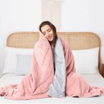 Crystal Reversible 15lbs Weighted Blanket with Removable Cover Soft Pink - DreamLab