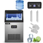 VEVOR Commercial Ice Maker Machine, 120 lbs/24H Stainless Steel Under Counter Ice Machine with 24 lbs Storage for Home Office Restaurant Bar etc,2