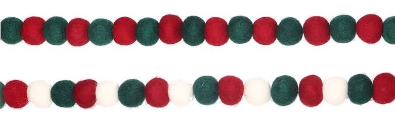 921993078836efc5353ab94dc9a9b49dc1054403cffbc5516f833bf570ed18d3.jpg Ashland Assorted Felt Pom Pom Garland - Red & Green - 6 ft - Image 1