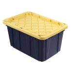 HDX Tough Polypropylene Plastic 27 gal. Storage Tote in Black (5-Pack)