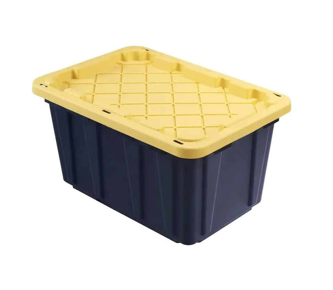 921bcf1309857b91a7a2d6c32c16fcab31c3243fefb6c9eb647cb5bd26f8e0f1.jpg HDX Tough Polypropylene Plastic 27 gal. Storage Tote in Black (5-Pack) - Image 1