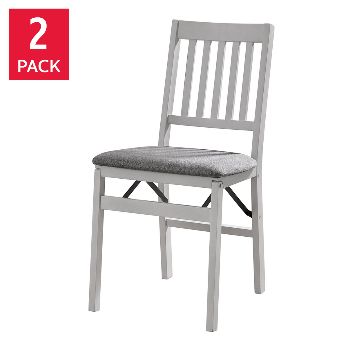 92265407c503b5128018b8786c9a25c4848457ee362c43adbddf8c8b57b23c54.jpg Stakmore Wood Upholstered Folding Chair, 2 - Pack - Image 1