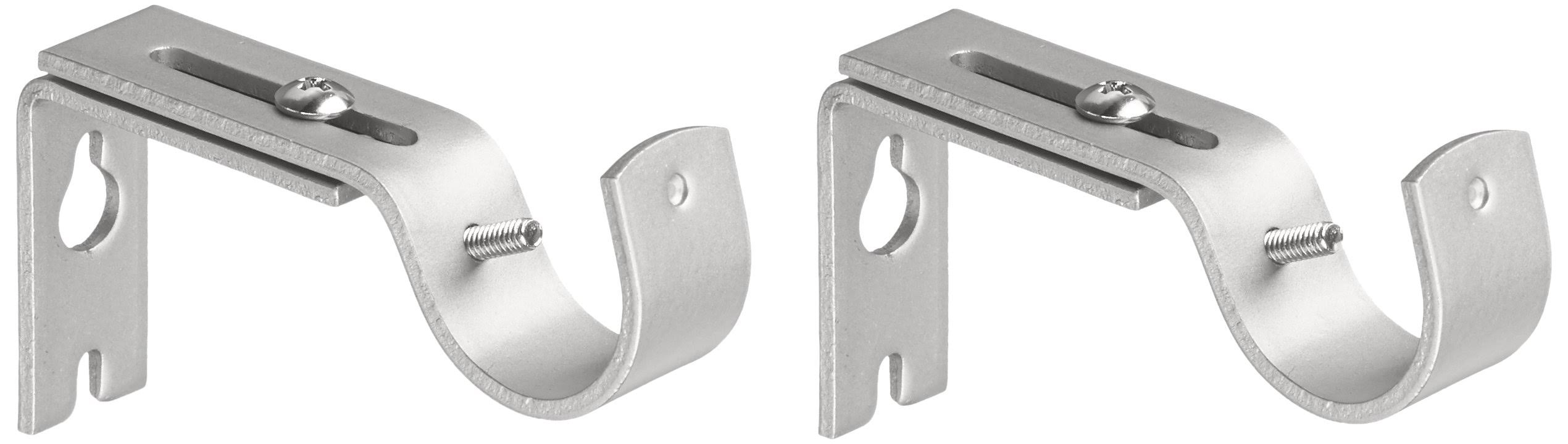 924acb92051b69b0b6ba47fe5b3f77f8e44db14ea82d466bdc9b2e07182e4d4e.jpg Amazon Basics Adjustable Wall Bracket, Set of 2, Nickel - Image 1