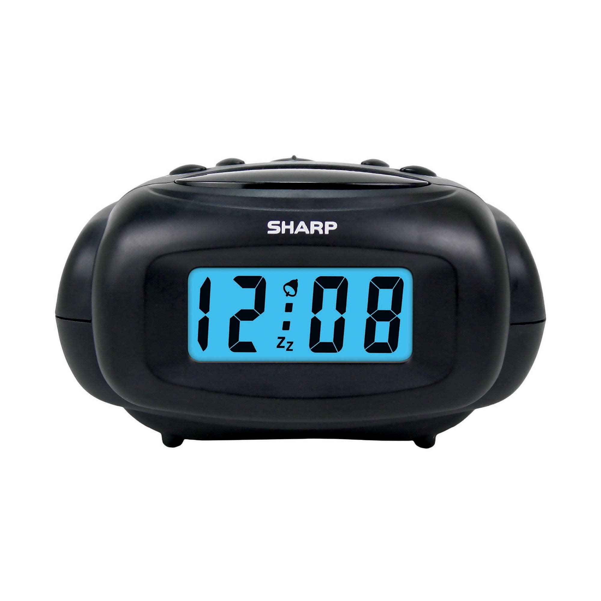 928a3e6e4ec251e8ed44ed1886b2b51f9f849776cab77535b078eff77c88f686.jpg Sharp Black LCD Digital Alarm Clock - Image 1