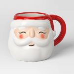 20oz Christmas Earthenware Figural Santa Mug - Wondershop