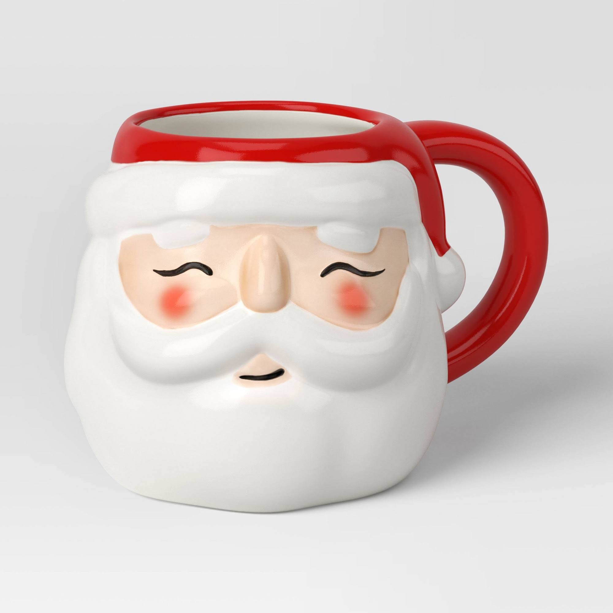 92a80147d5267df8ed5318bd5186f707374ee79d900919405b1cb242cf060233.jpg 20oz Christmas Earthenware Figural Santa Mug - Wondershop - Image 1