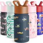 Simple Modern Kids Water Bottle with Straw Lid | Insulated Stainless Steel Reusable Tumbler for Toddlers, Boys | Summit | 14oz, Wheels Up