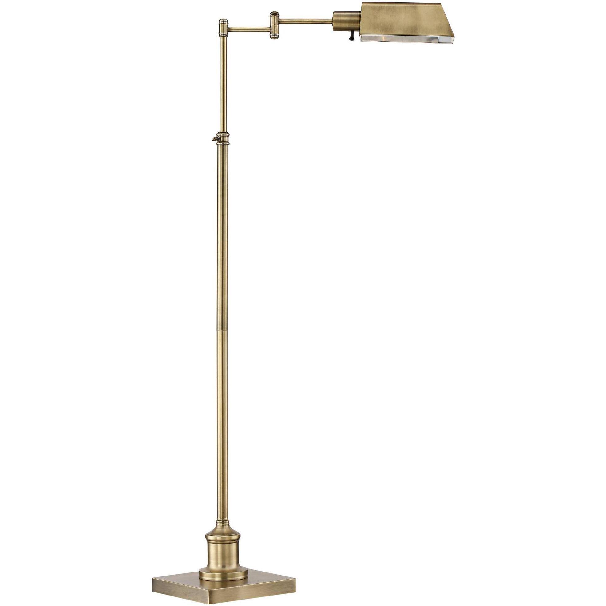 92cd56803d855a4c3074e170f79f4343853e66113c56325517a3e6220d1caa38.jpg Regency Hill Jenson Modern Pharmacy Floor Lamp Aged Brass Adjustable Swing Arm Metal Shade for Living Room Reading Bedroom Office - - Image 1