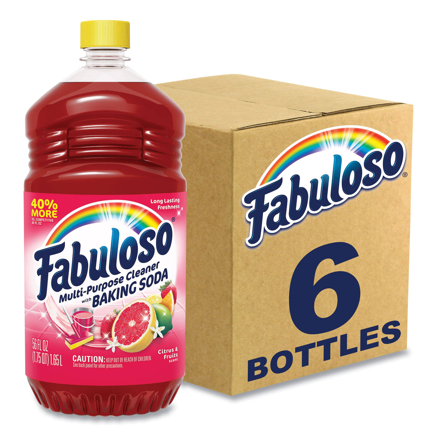 Fabuloso Multi-Use Cleaner, Citrus Scent, 56 oz Bottle, 6/Carton