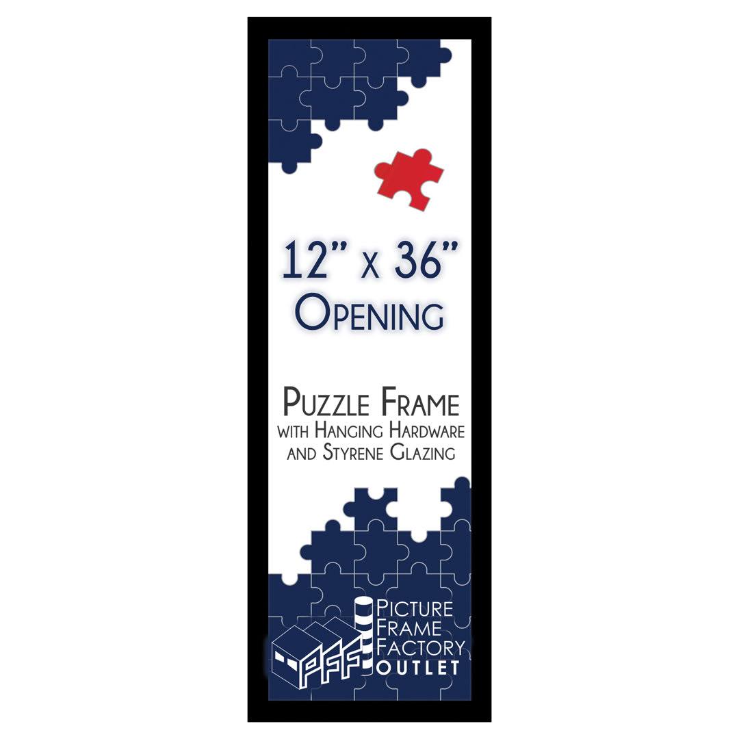 92ea8f33b24aded4a5b0e13f90302ed554e002acb319de09a680e2576dc4b59d.jpg Pictureframefactory 12x36 Picture Frame | 1.25" Black MDF | Plexi Glass and Wire Hanging Hardware Included - Image 1