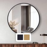 Jill Zarin 36' Elegant Round Metal Wall Mirror, Black