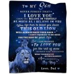 tgruihm to My Son Blanket from Dad, Lion Blanket for My Son, Son Gifts from Dad, Gift for Son, Son from Dad, Son Birthday Christmas Idea Gifts, Dad