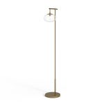 Nula 67.75" Arched Floor Lamp Joss & Main Base Finish: Brushed Brass, Shade Color: Seeded