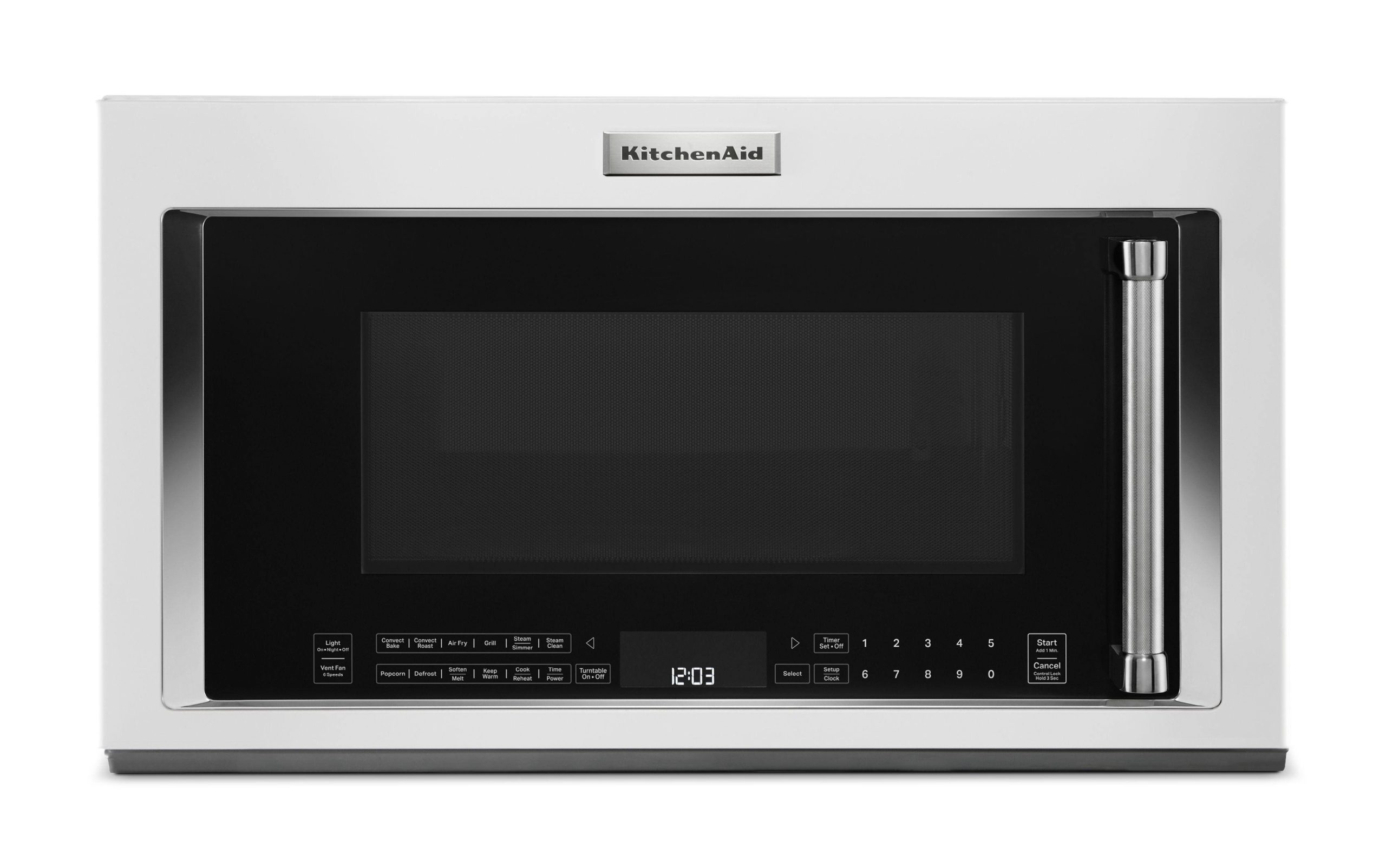 93158f5945fa5b9e96f80d95f6066dc195335a9c7a006a4ac20b8c8ba0cd87bc.jpg KitchenAid 1.9 Cu. ft. White Over The Range Microwave - Image 1