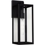 John Timberland Modern Industrial Outdoor Wall Light Fixture Mystic Black 17" Clear Glass Damp Rated Exterior House Porch Patio