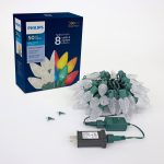 Philips 50 LED 8 Function Bicolor Faceted C9 Christmas Lights on Green Wire - UL Listed for Indoor/Outdoor Use - 26.83' Total Length with 6" Bulb