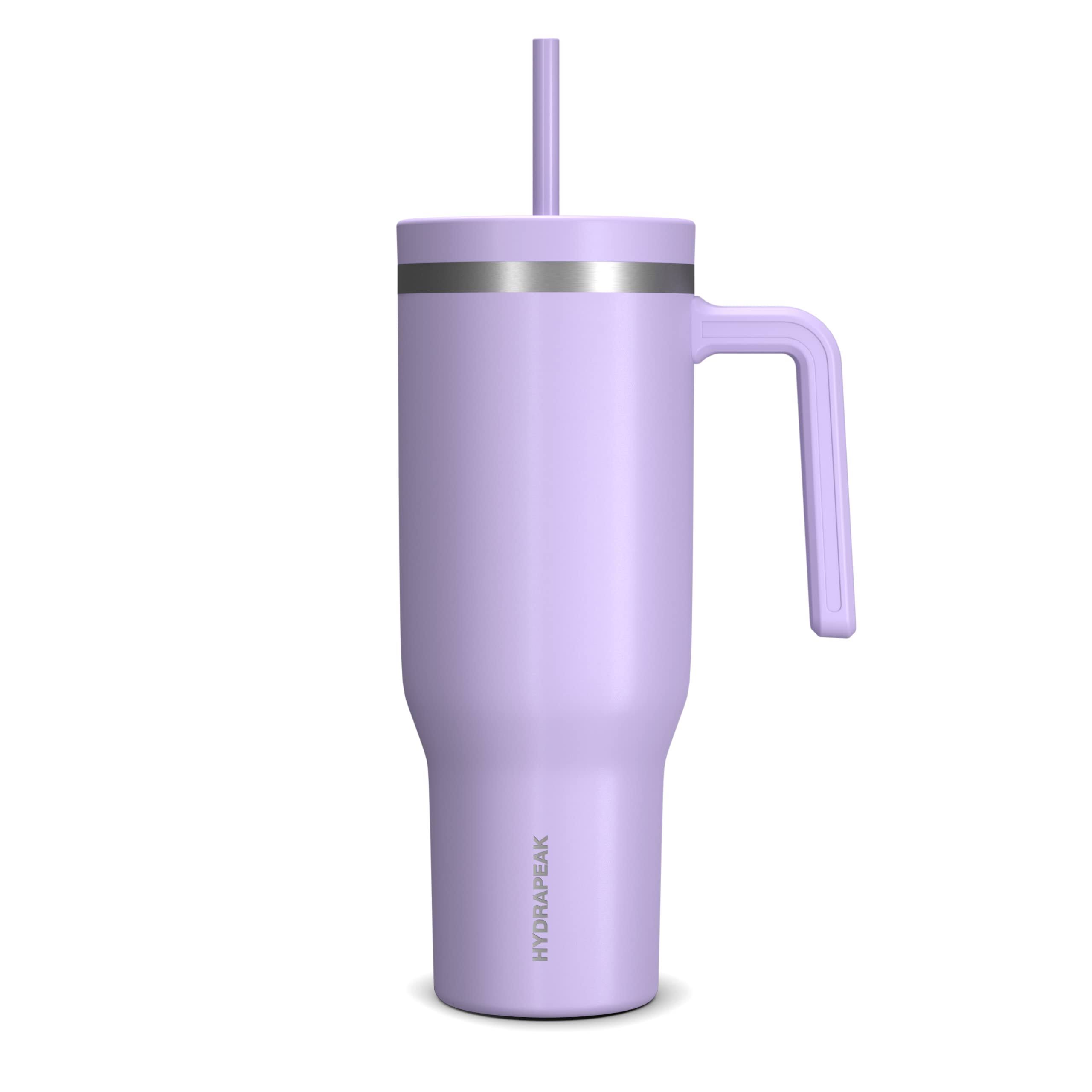 935137fca08cd25960fc1de9c915586df64f77208280bd5363e2e7483c78cc85.jpg Hydrapeak Voyager 40oz Stainless Steel Tumbler with Handle&Straw in Lavender - Image 1