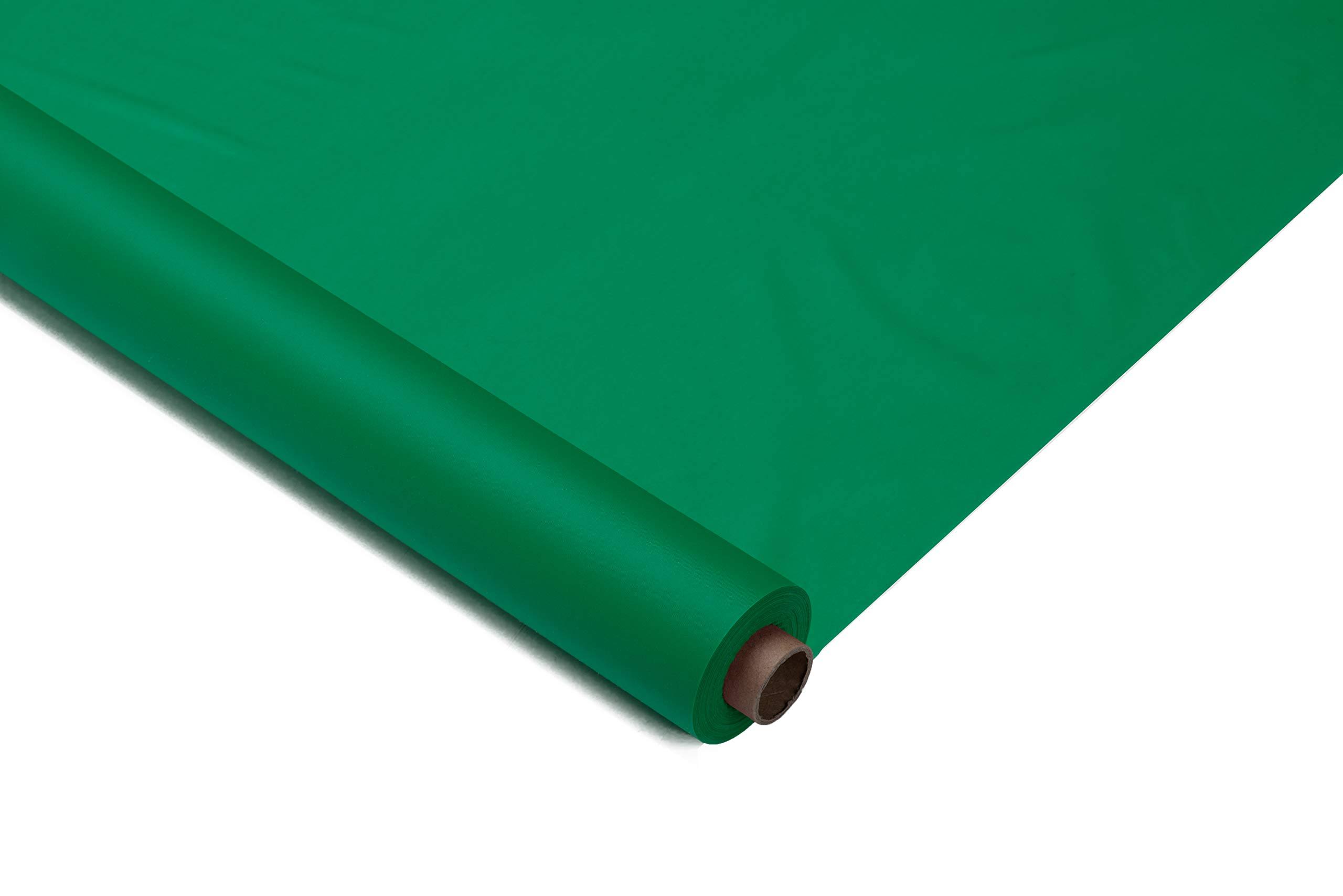93528df6c2a8ca1fa64f97a0ff7481c8b039037bbf39be76f8c9e24c32fc7c44.jpg Plastic Table Rolls 40 in. x 300 ft. Premium Emerald Green Table Roll - Image 1