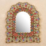 Zeckser Sweet Arrangement and Bronze Gilded Reverse-Painted Glass Accent Mirror Bungalow Rose