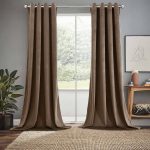 Heavyweight Velvet Grommet Curtain Panels (Set of 2) 63" / Taupe by Royal Tradition
