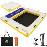 8 x 8FT Inflatable Floating Dock, Swim Dock Platform with Mesh Swim Lounge Removable Insert & Portable Bag for Lake, Beach, River, Pool