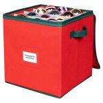 Holdn' Storage Christmas Ornament Storage -Holiday Organizer Stores Up to 64 Christmas Tree Ornaments, Durable Non-Woven Polypropylene, Adjustable &am