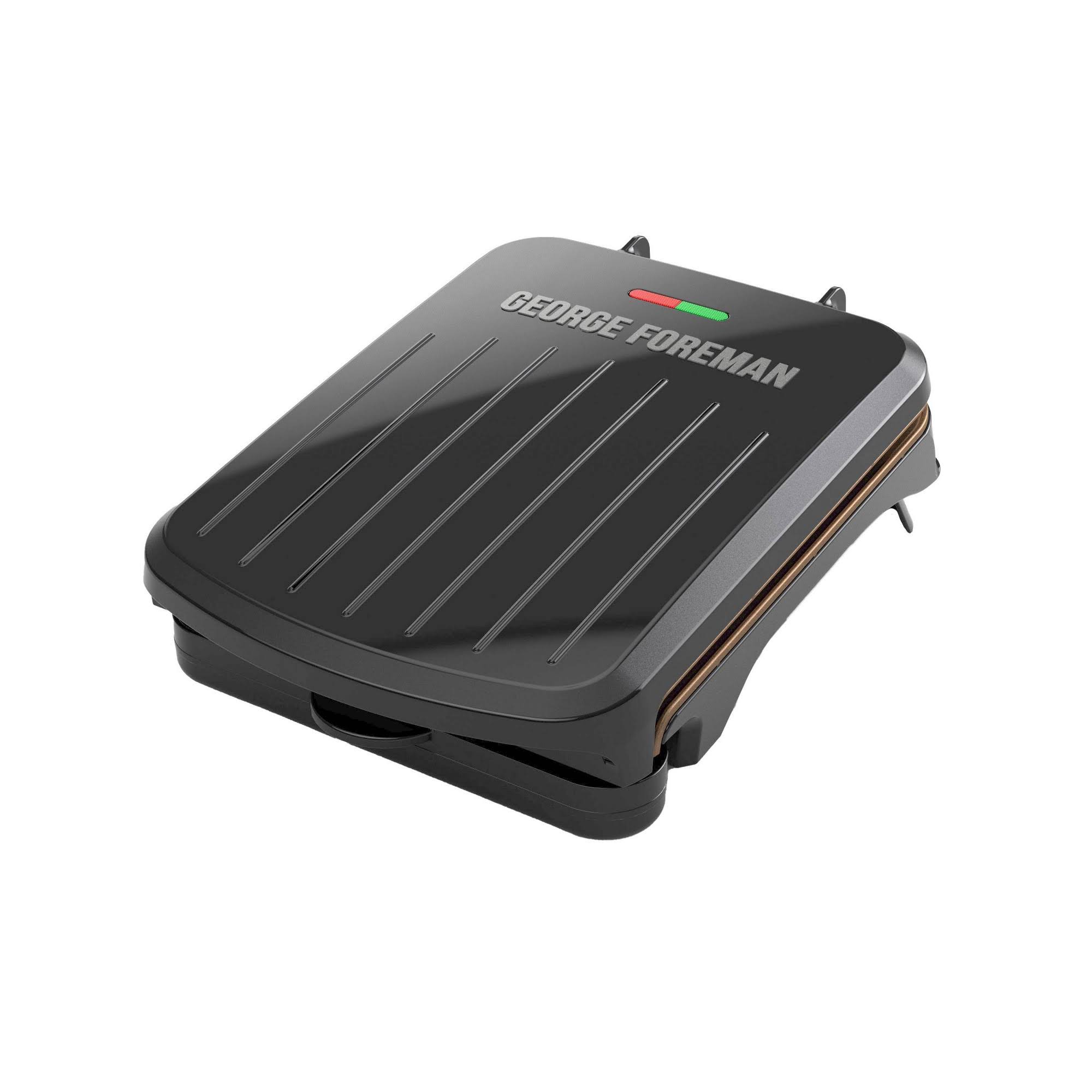 93c984ab30b22e7b4e194a1e52734b4f757fff3086de07c3298708fed2500bfe.jpg George Foreman 2 Serving Classic Plate Electric Grill & Panini Press - Black - Image 1