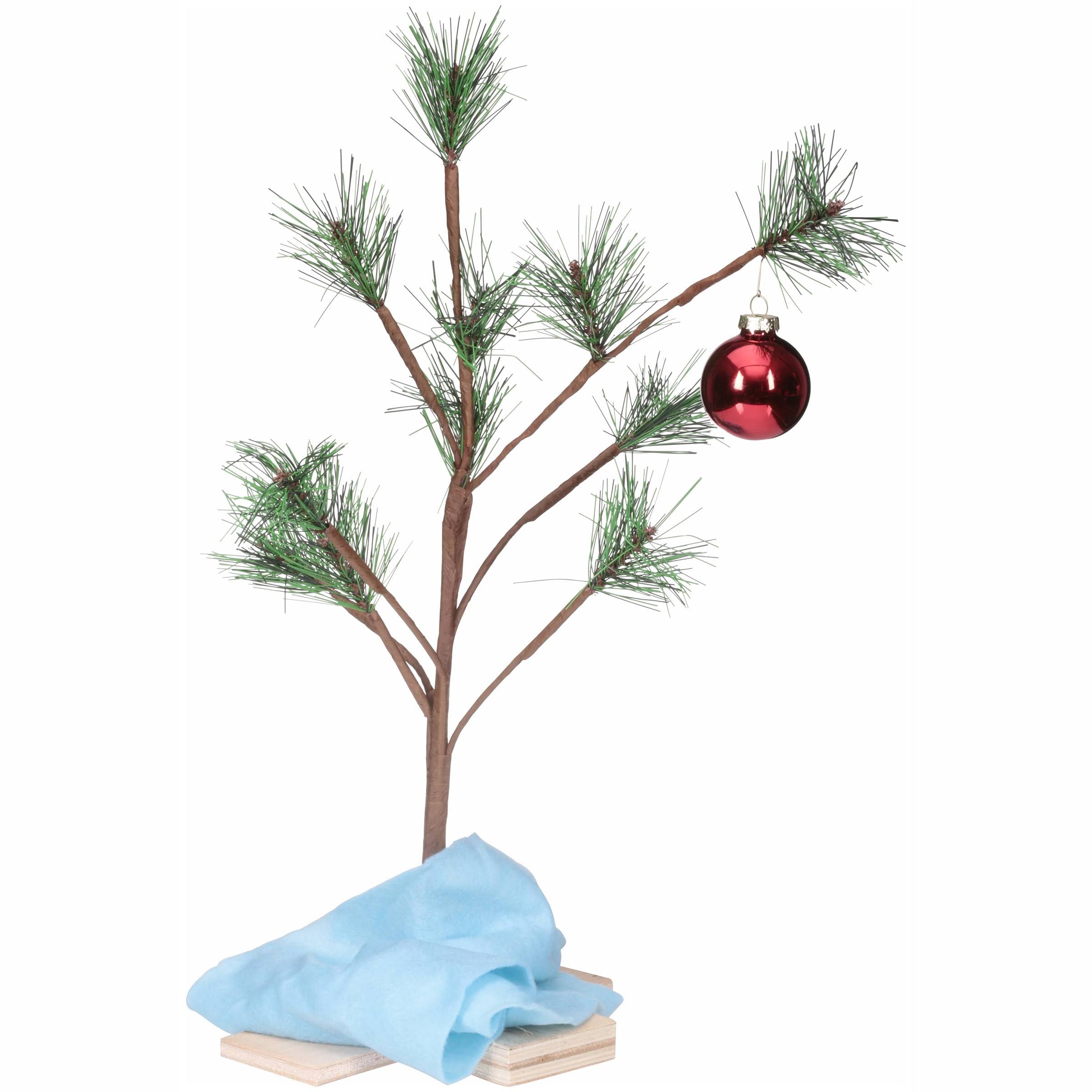 93d3a4111d38b9b36203912882bd5998d8b0923a944839ac4b12f64aa3e4f1f9.jpg Peanuts Charlie Brown Christmas Tree with Linus' Blanket 18" - Image 1