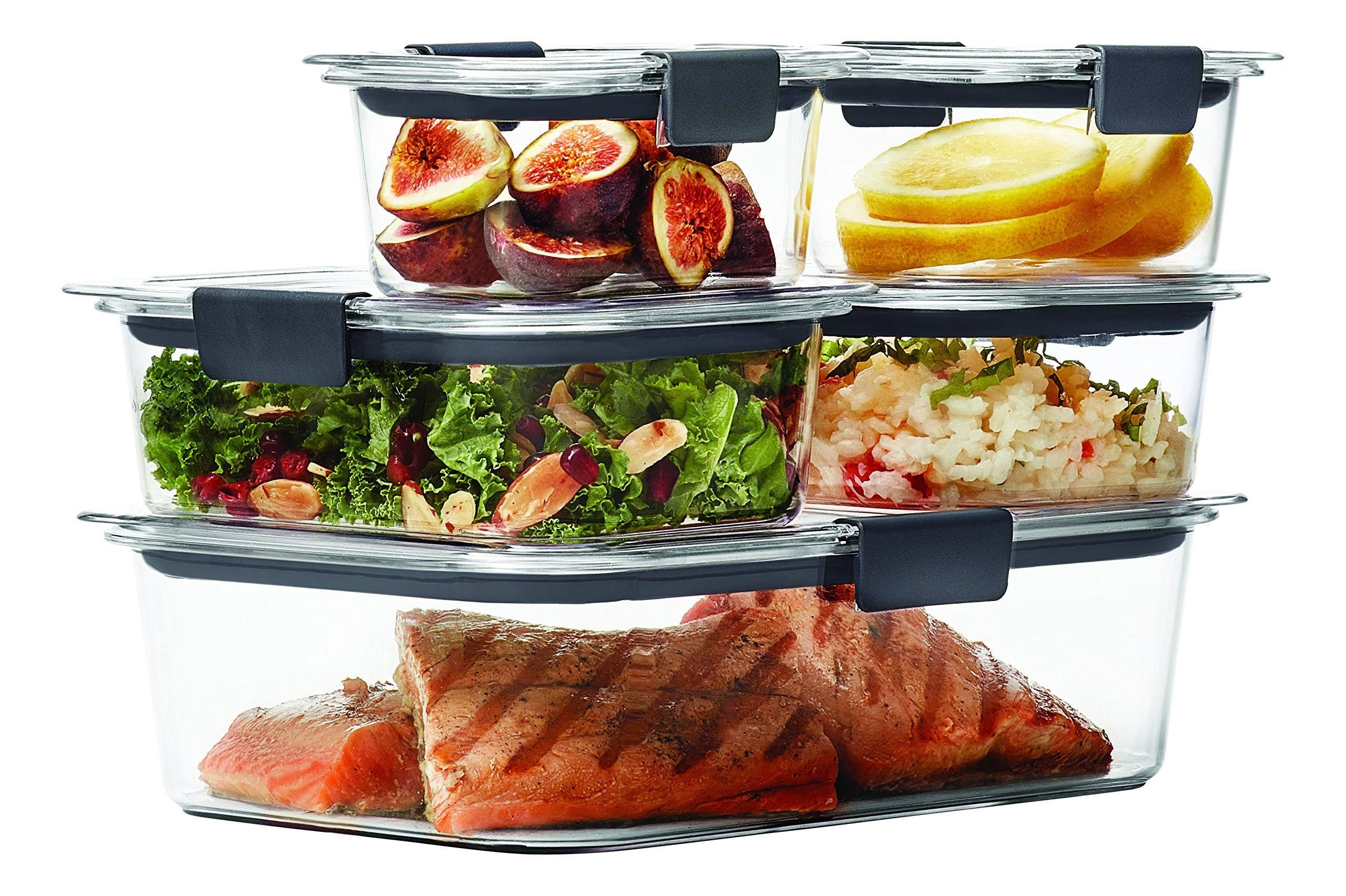 942eb0074756a067982acbd0e5b3f3685c84db3756e97bb57c4c61008875dca4.jpg Rubbermaid Brilliance 10-Piece Food Storage Container Set, Clear - Image 1