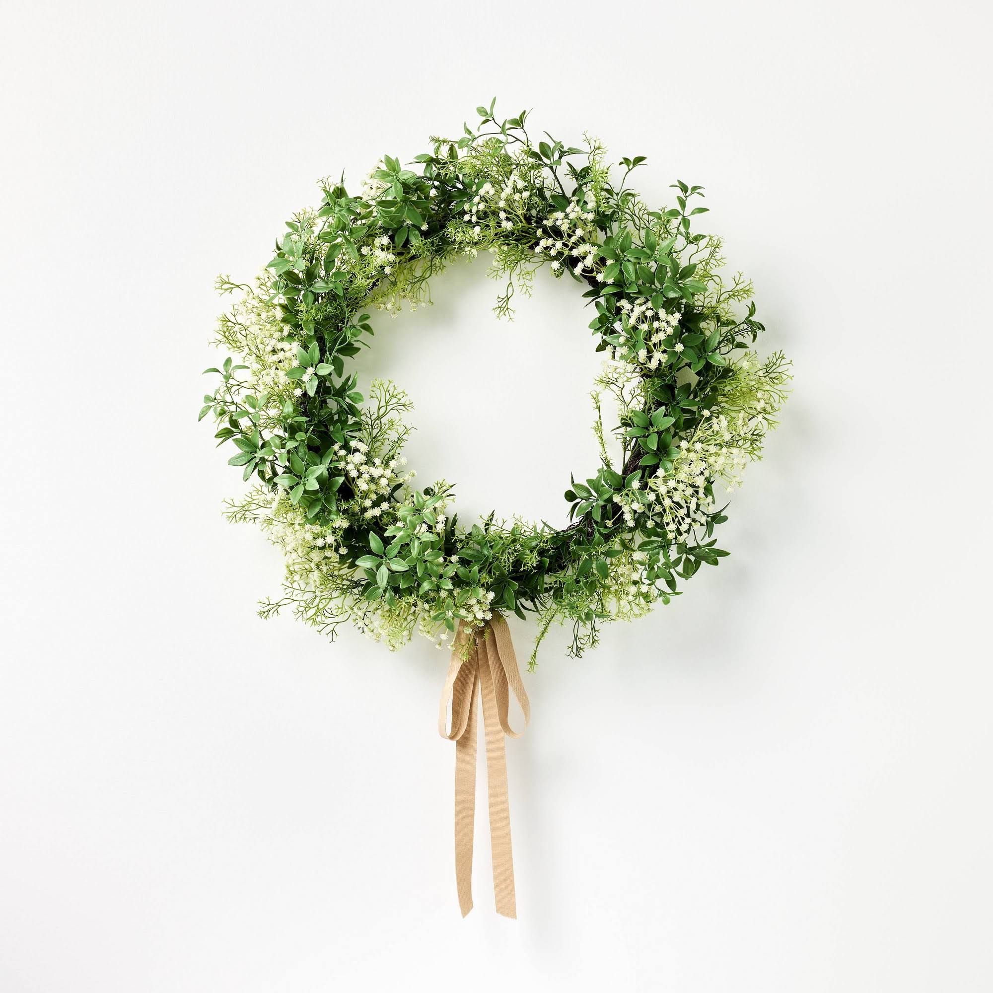 943b75e720ab9e133c2dfbb7e791813ab6b6b060eadbb12a62173b700977512f.jpg 24" Baby's Breath Wreath - Threshold Designed with Studio McGee - Image 1