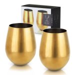 Viski Gold Stemless Wine Glasses