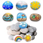 DECORKEY 24pcs River Rocks for Painting, Summer Decorations Garden Decor, Smooth Unpolished Kindness Rocks for Arts & DIY, 2-3in
