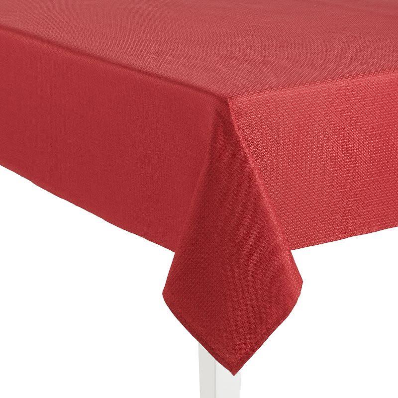 94816ef97e105ba3a51f941fd5f0d79e3559e11b76d08ecfddedc2e7a8831012.jpg Food Network Easy-Care Woven Tablecloth, Med Red, 60x120 - Image 1