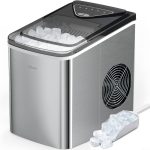 Silonn Ice Makers Countertop, 9 Cubes Ready in 6 Mins, 26lbs in 24Hrs, Self-Cleaning Ice Machine with Ice Scoop and Basket, 2 Sizes of Bullet Ice
