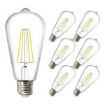 Sunco Lighting 6 Pack ST64 LED Bulb, Dimmable, 8.5w=60w, 3000K Warm White, Vintage Edison Filament Bulb, 800 lm, E26 Base, Restaurant or String Lights