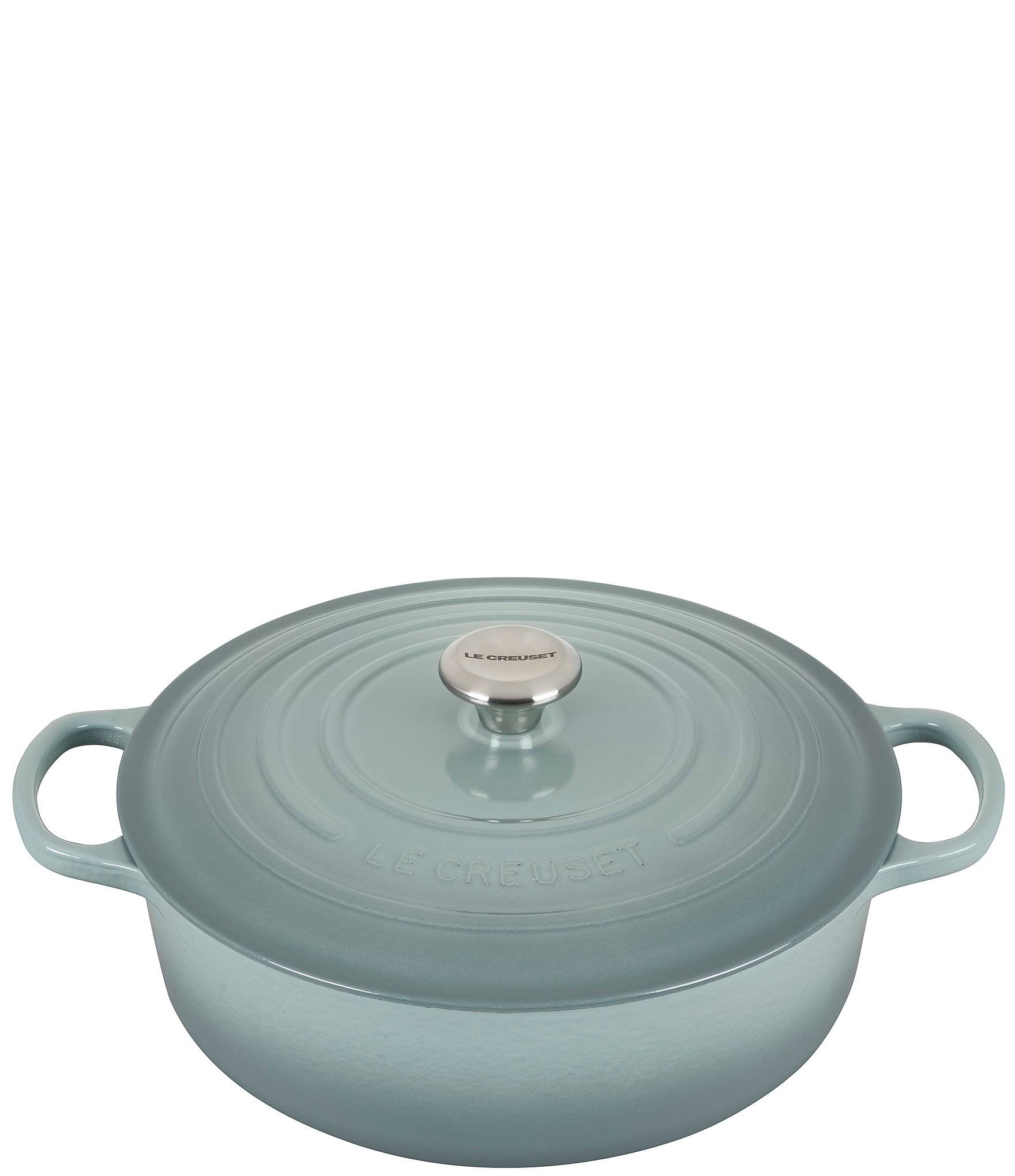 94da04300adfeeb821422d8294ab18f81ccbfe258355fd146d4f4306d4a1d299.jpg Le Creuset 6.75 Qt. Signature Round Wide Dutch Oven | Sea Salt - Image 1