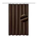 Barossa Design Soft Microfiber Fabric Shower Liner or Curtain w/ Embossed Dots, Hotel Quality, Machine Washable, Water Repellent, Chocolate