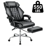 Hoffree Big & Tall Executive Office Chair 550 lb, 8 Hours Heavy Duty Design, Ergonomic High Back Cushion Lumbar Back Support, Wide Seat Executive Leather Chair Computer Chair for Big - Boned People