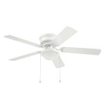 Harbor Breeze Armitage 52-in White LED Indoor Flush Mount Ceiling Fan with Light (5-Blade) 42600