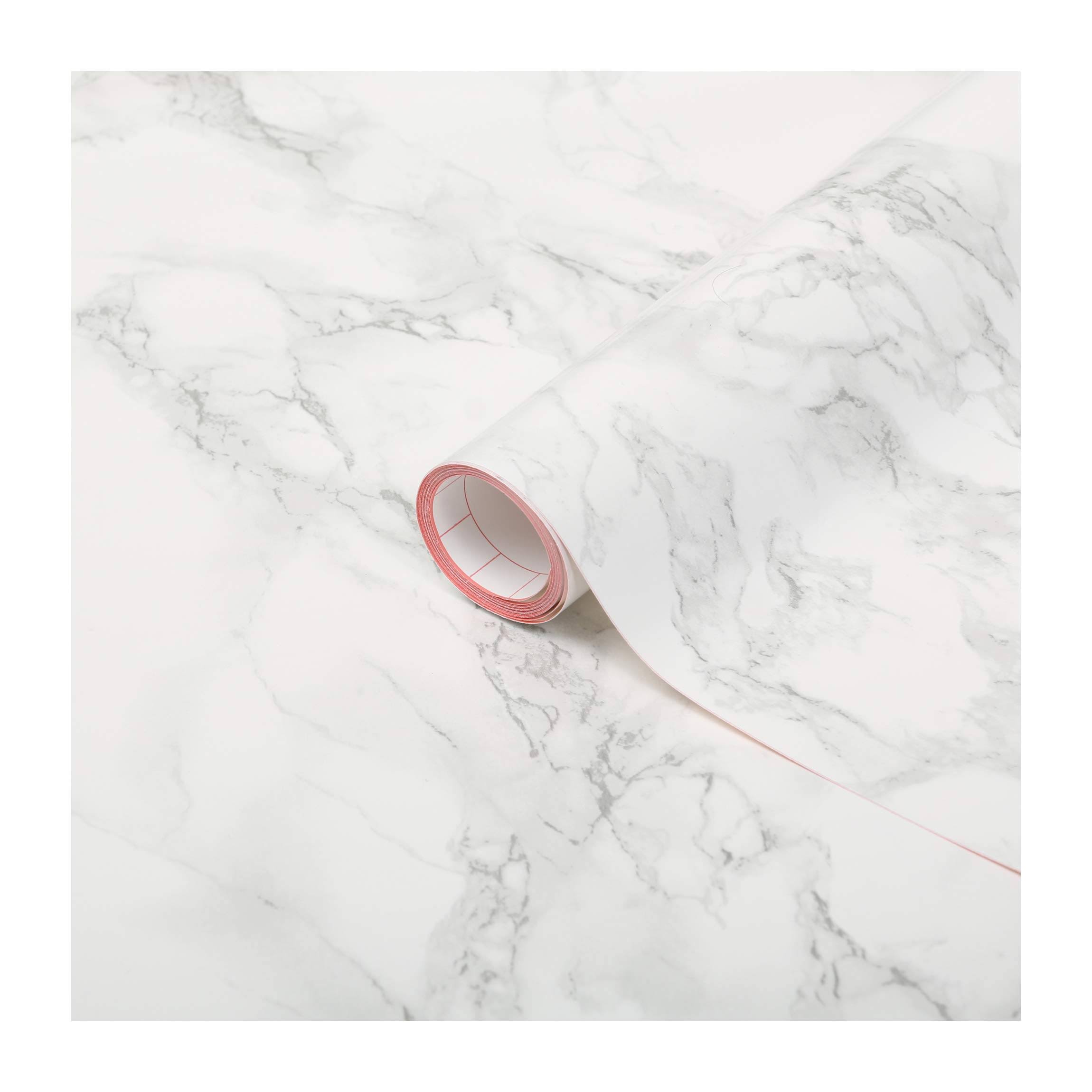 95ab5422f3c55b9a90204e4c6cd27f45d8874584d7eb4e025d9b94cf56ffe7a3.jpg d-c-fix Self Adhesive Peel and Stick Waterproof Marble Grey 26.5'' x 78.7" Film for Kitchen and Bathrooms Countertops Cabinets - Image 1