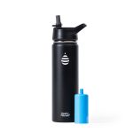 Filtered Water Bottle: Stainless Steel Water Bottle Black
