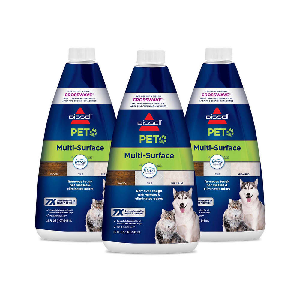 95c09385cc059b3ff829fd19bf3ae7e61f743422c90a34f2dca692a40bca6da7.jpg BISSELL Multi Surface Pet Floor Cleaning Formula - 32 oz - 3 Pack - Image 1
