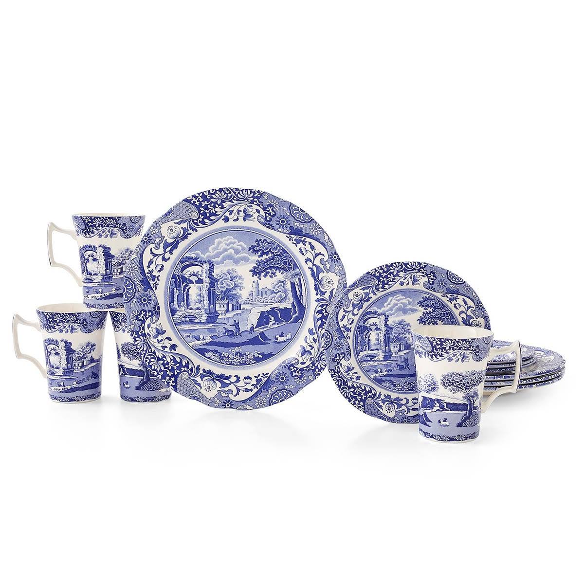 95c7b86574946b344172d01f117595d766541467c23276807f73d820c3428fe5-1.jpg Spode Blue Italian 12-Piece Dinnerware Set - Image 1