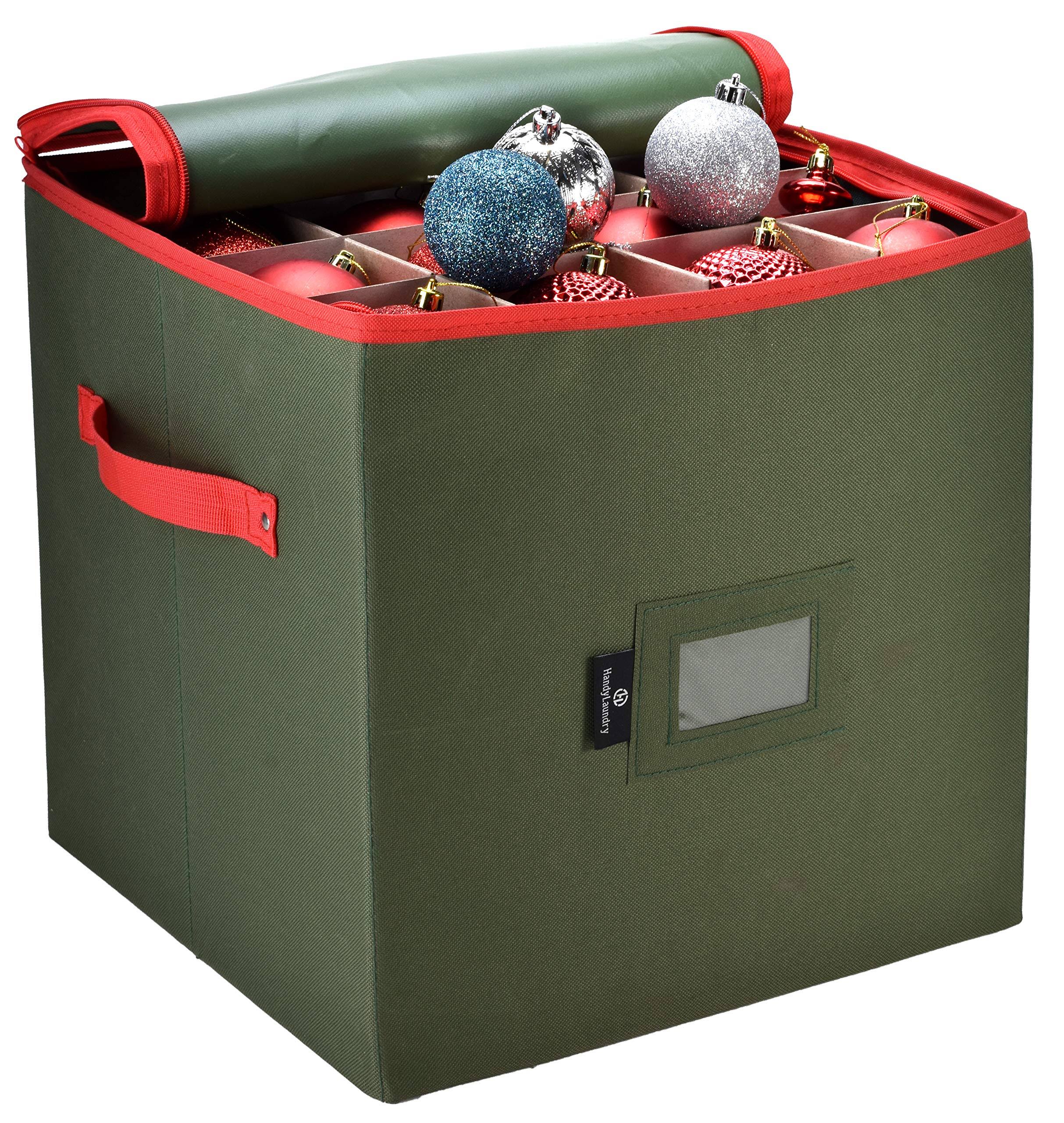 95f90e9ec487161e88af6150b08c00fee4b48646836b4e837f452066216f45c9.jpg Christmas Ornament Storage - Stores Up to 64 Holiday Ornaments, Adjustable with - Image 1