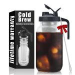 Jrssae Cold Brew Coffee Maker - 64oz Cold Brew Pitcher with Stainless Steel Super Dense Filter 3 Steps Finish Cold Brew Coffe