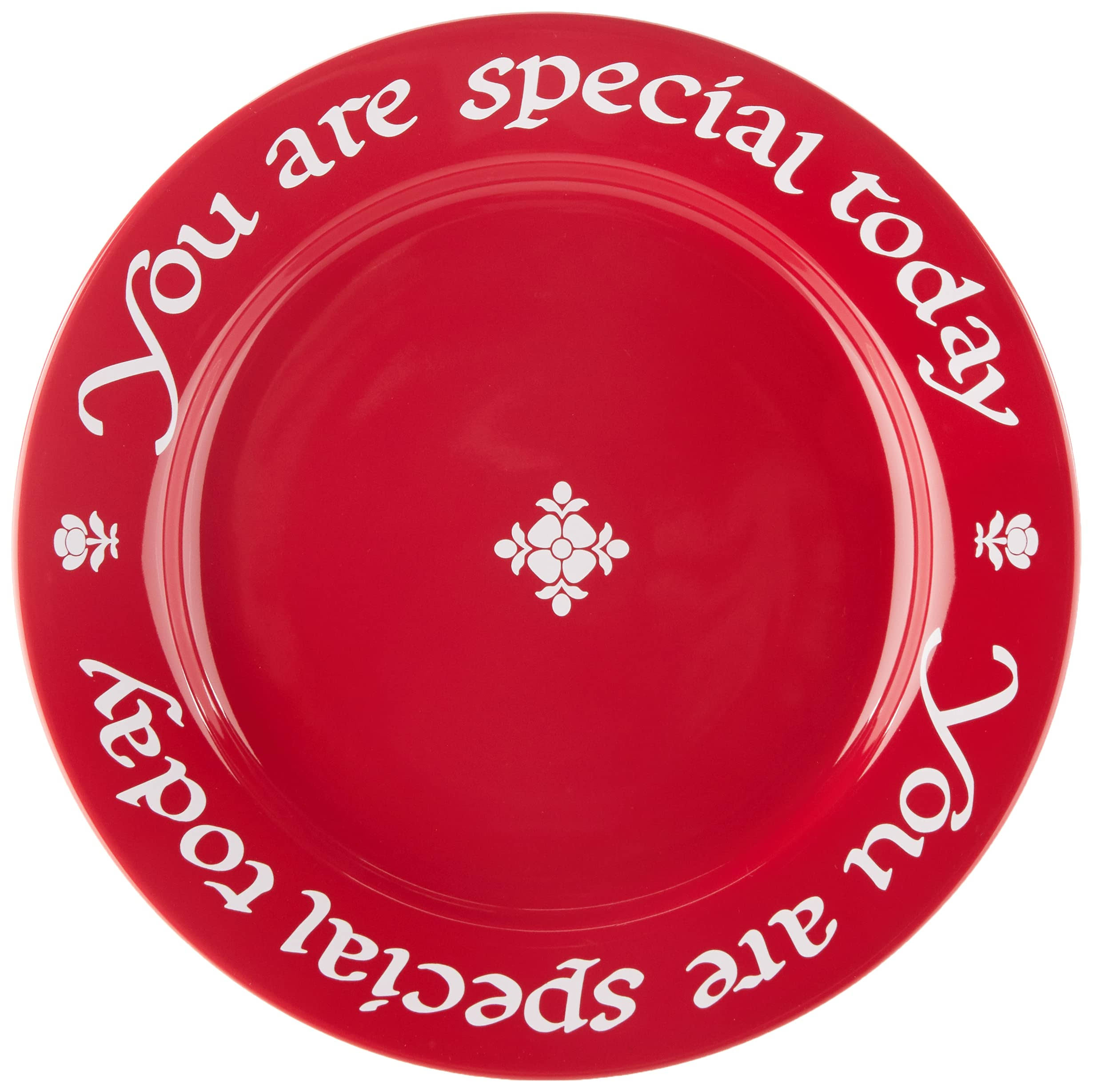96348f3abb58c3522ac07333b6ce3ddea21238814be99e3d84ecabf8e7331f29.jpg Waechtersbach You Are Special Today Plate Red - Image 1