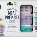 Ello Glass 3.4 Cup 27 Ounce Duraglass Food Storage Meal Prep Container Set, 10 Piece