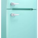 Antarctic Star Compact Mini Refrigerator Separate Freezer, Small Fridge Double 2-Door Adjustable Removable Retro Stainless Steel Shelves Garage
