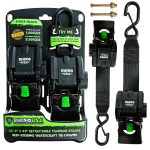Rhino USA Retractable Transom Tie-Down Straps (2-Pack) - 1,800lb Guaranteed Max Break Strength, Heavy Duty 2" x 43" Marine Trailer Tie Downs for